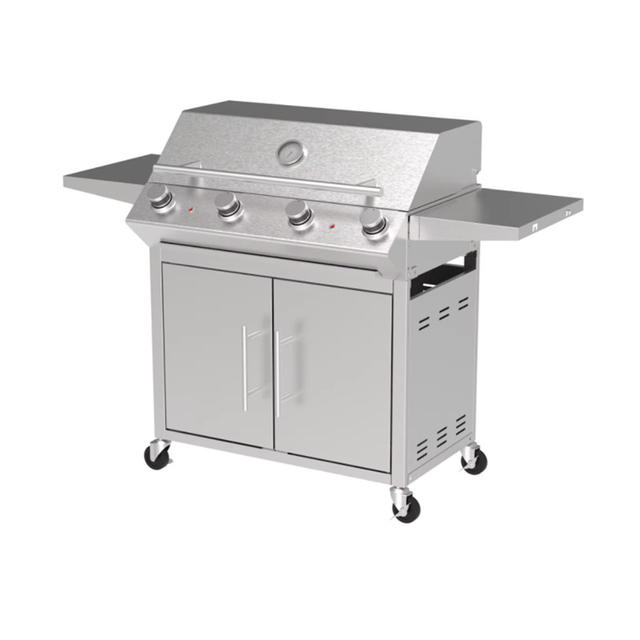 Camping al aire libre Acero inoxidable 4 quemadores Barbacoa Gabinete de gas parrilla